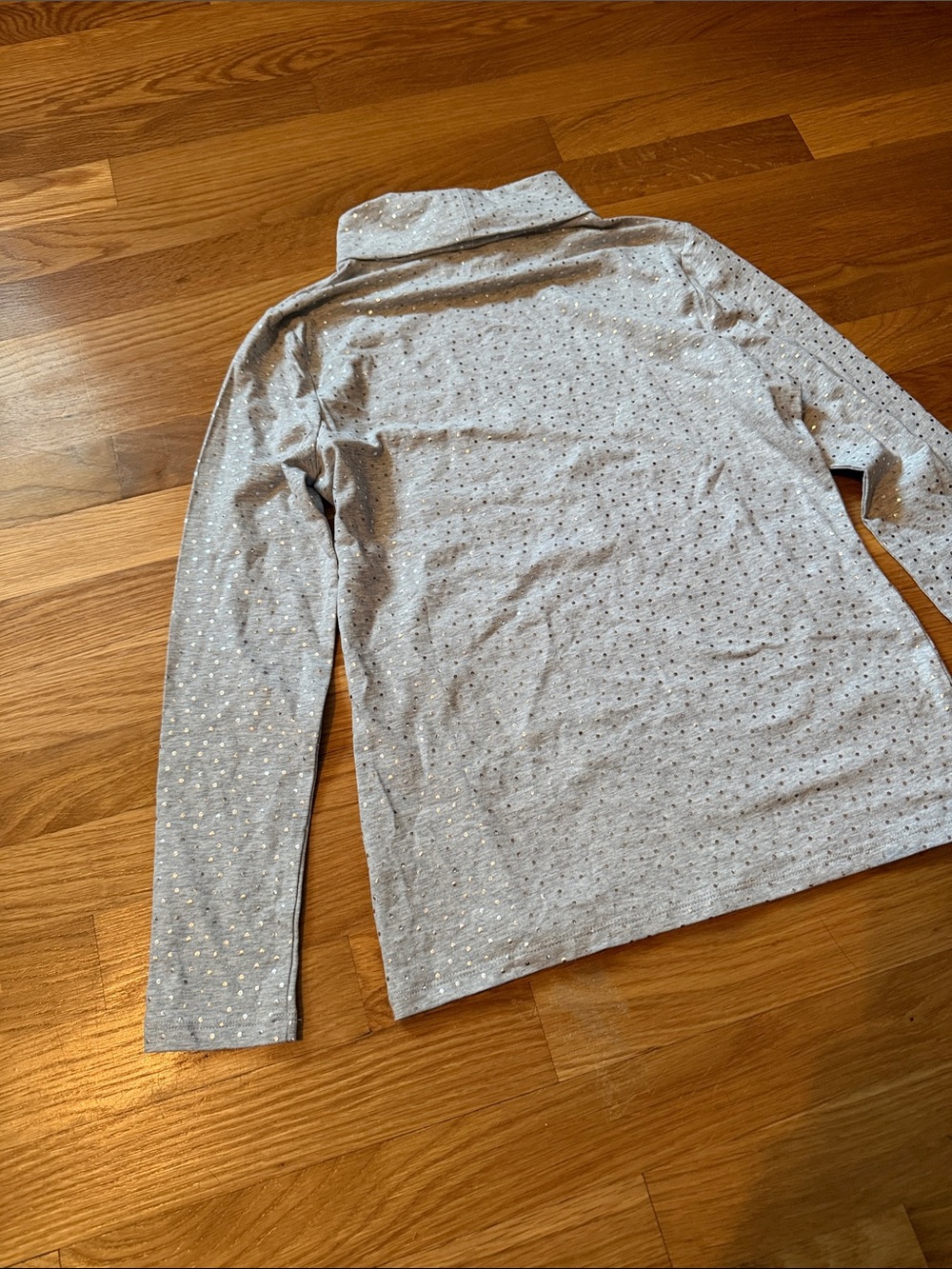 Talbots Silver Sparkle polka dot Turtleneck Long Sleeve Top - Picture 9 of 10
